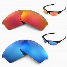 Walleva Fire Red + Ice Blue Polarized Replacement Lenses For Oakley Bottlecap Sunglasses  